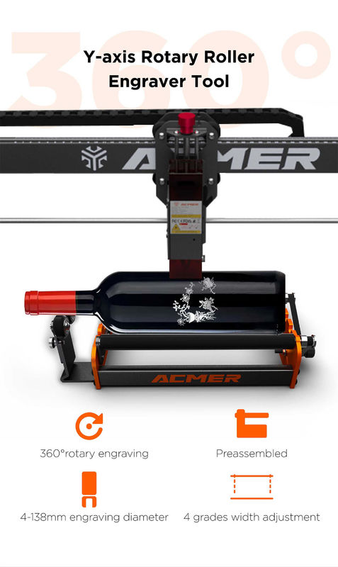 Acmer M2 grabador láser rodante rodante 360 grados
