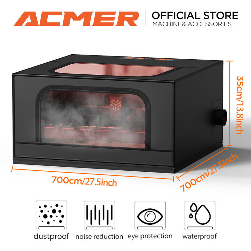 Protección UV Máquina de grabado con láser CNC Revestimiento a prueba de fuego A prueba de polvo Fumo de escape Abertura de protección ocular