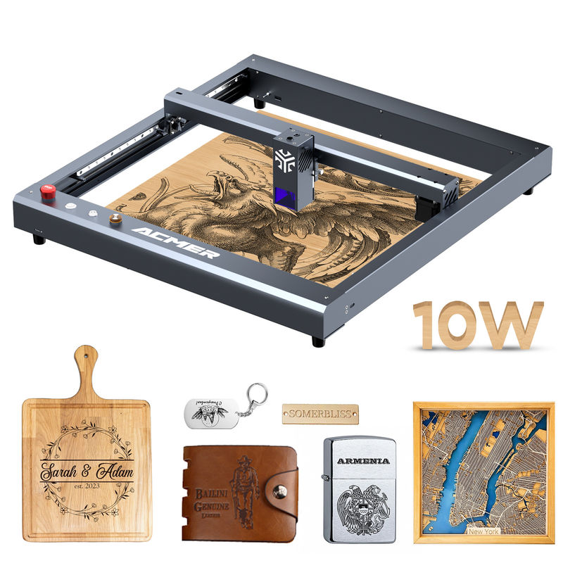 ACMER P2 10W Diodo grabador láser y máquina de corte máquinas de CNC tamaño 600*650*170mm