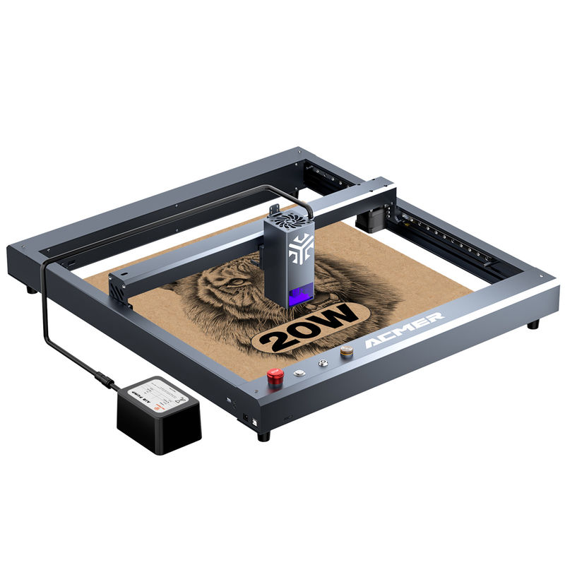 ACMER P2 20W máquina de corte con grabador láser, cortador láser de madera conectado a USB con velocidad de grabado de 30000mm/min