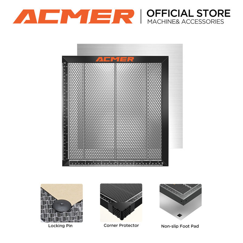 ACMER E10 Laser Honeycomb Bed 440*440mm,Low Maintenance Honeycomb Core Bed con superficie lisa y estabilidad