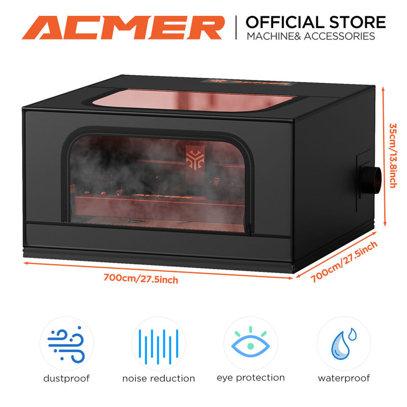 ACMER R10 Protección Máquina de grabado con láser Revestimiento a prueba de fuego a prueba de polvo humo de escape abertura de protección ocular