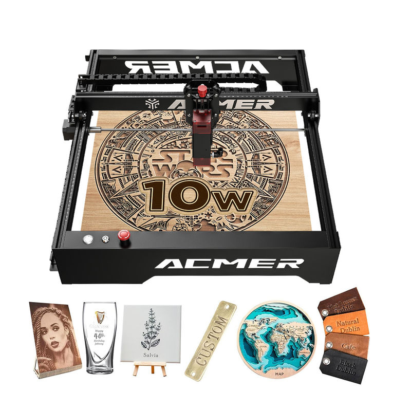 ACMER P1 10W grabador láser 10000mm/min Máquina de grabado láser de escritorio de alta velocidad, salida láser de 20W