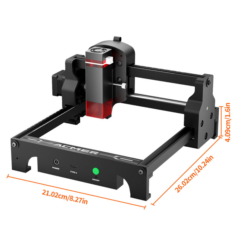 ACMER S1 Mini grabador láser portátil para madera / plástico / metal 2500mw salida láser 130 * 130mm área de trabajo