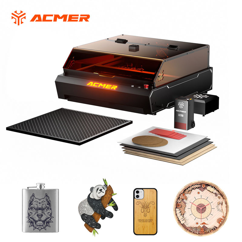 ACMER P3 Cortador láser de doble diodo Máquina de grabado de corte láser con ayuda de aire bombeado para grabado de perfiles de aluminio