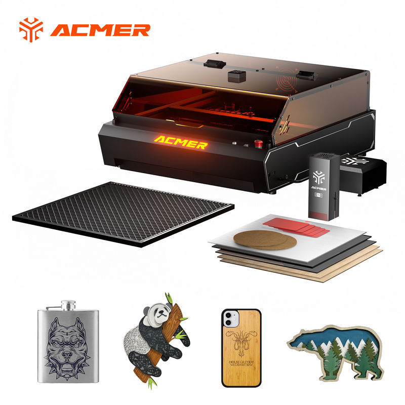 Máquina de corte de grabado con láser de precisión ACMER P3 96W Diodo láser IR 0.01mm Precisión de movimiento para acrílico