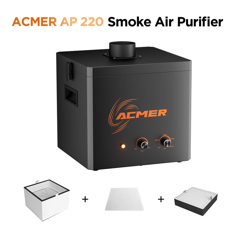 ACMER AP220 purificador de humo de aire grabador láser accesorios 10.6kg 120 minutos duración del temporizador